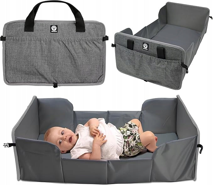TRAVEL COT FOLDING CHANGING TABLE 2in1 DOOKY GREY MELANGE 41x75 CM