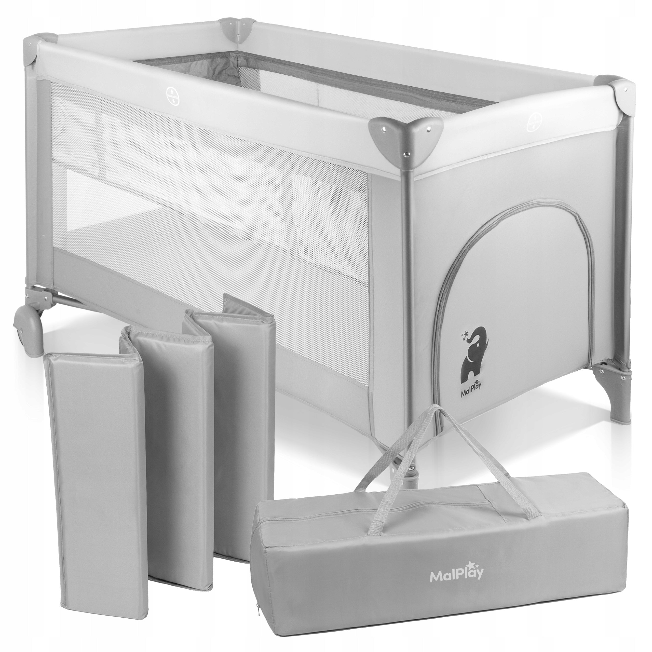 TRAVEL COT FOLDING PLAYPEN FOR BABY TWO-LEVEL MATTRESS BAG