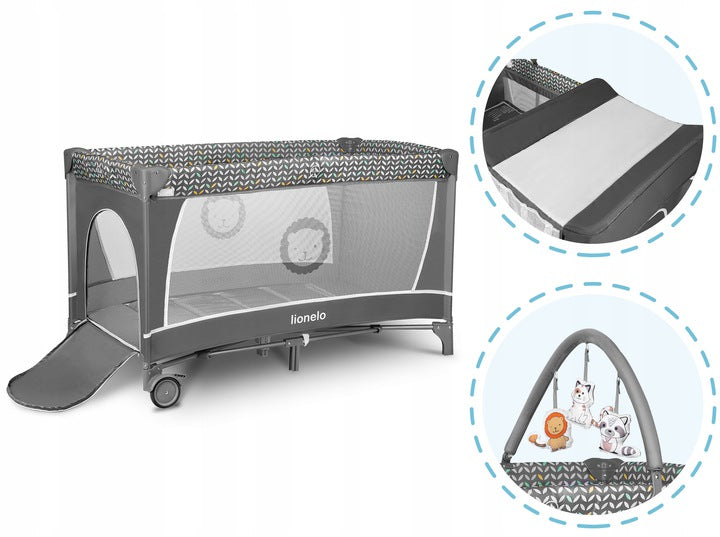 TRAVEL COT LIONELO FLOWER TWO-LEVEL Brand Lionelo