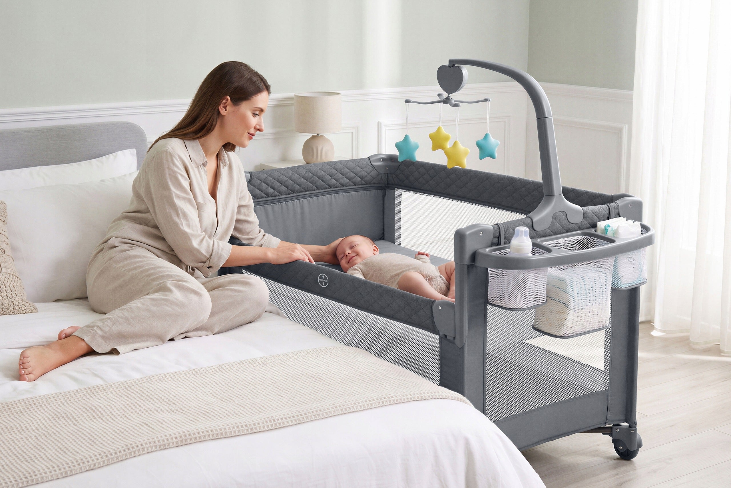 TRAVEL COT ORSETTO FOLDING QUICK FOLD + CAROUSEL ORGANIZER GREY Manufacturer code 5905226126877