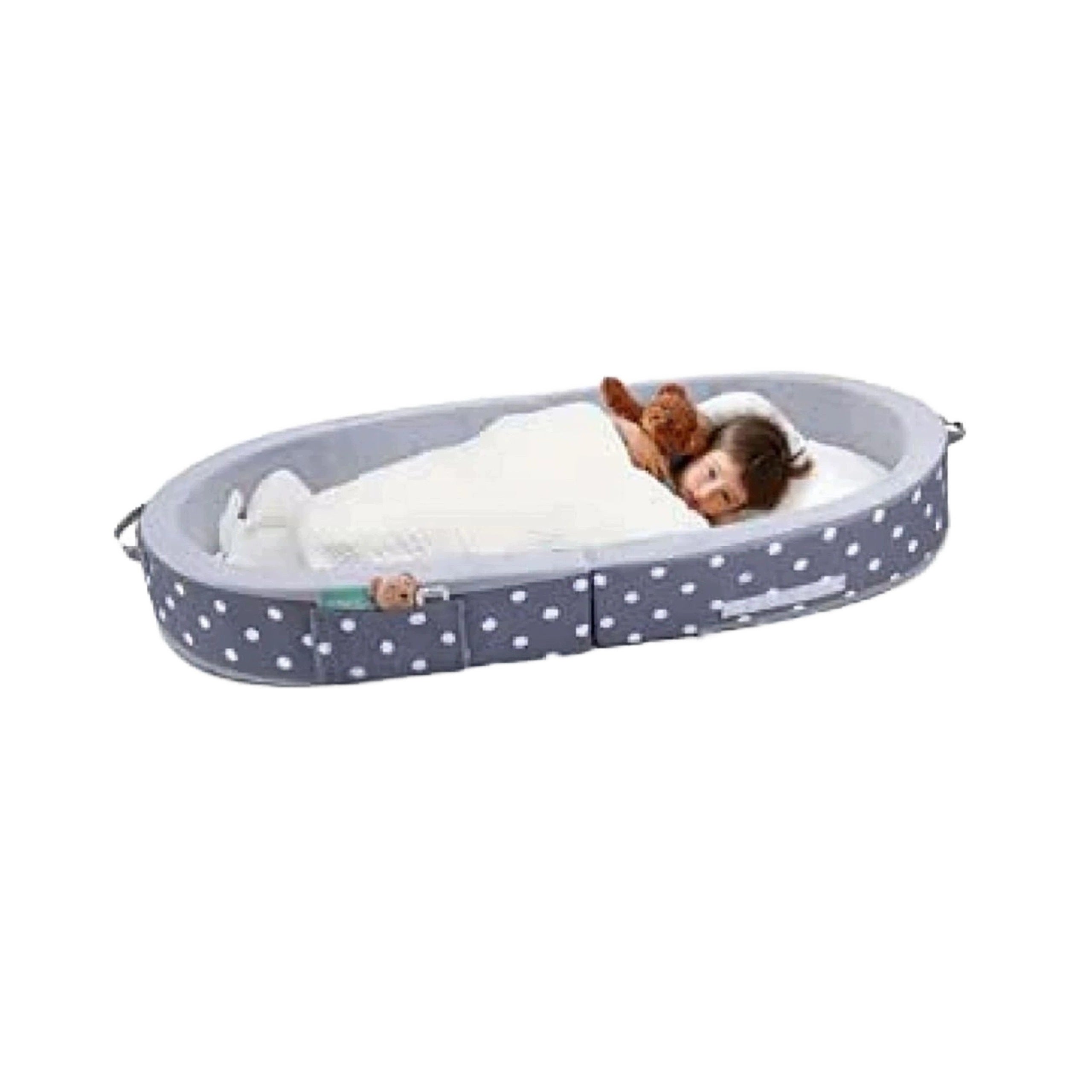 TRAVEL COT PORTABLE FOLDING FOR TODDLER WITH PROTECTIVE BARRIERS