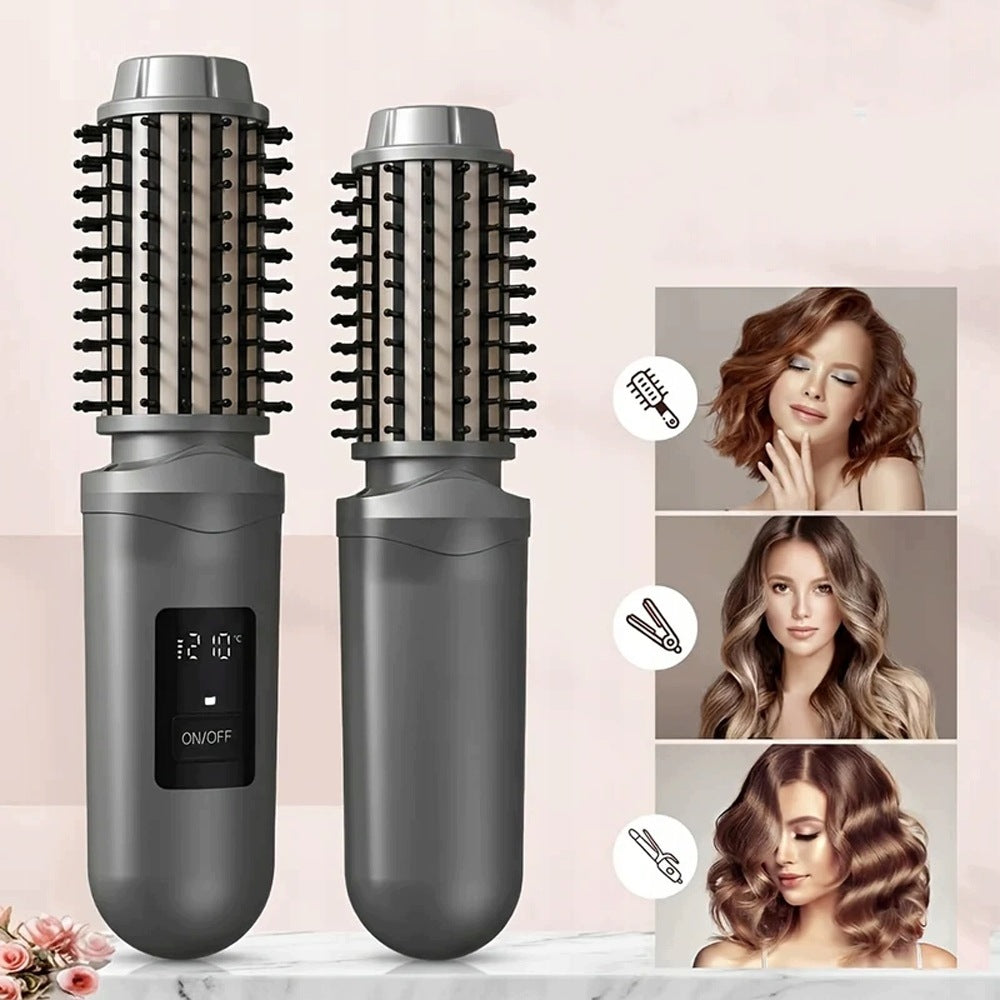 TRAVEL CURLING IRON FOR SHORT HAIR, HEATED BRUSH FOR SOFT CURLS Packaging status original