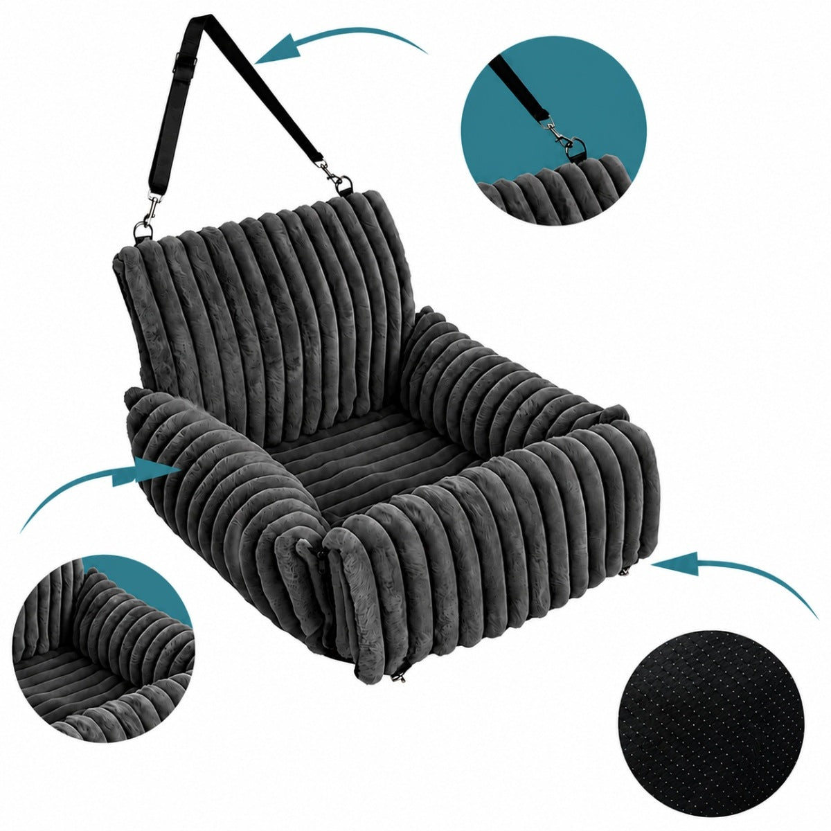 TRAVEL DOG TRANSPORTER SEAT FOR CAR WITH BED CLOSURE Product weight with unit packaging 1.55 kg
