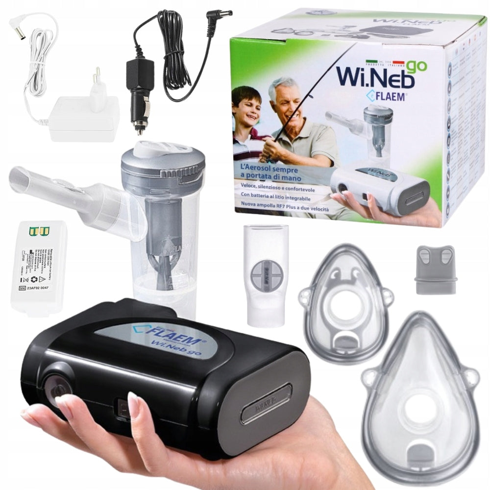 TRAVEL INHALER FLAEM WI.NEB GO +BATTERY NEBULISER RF7 DUAL SPEED