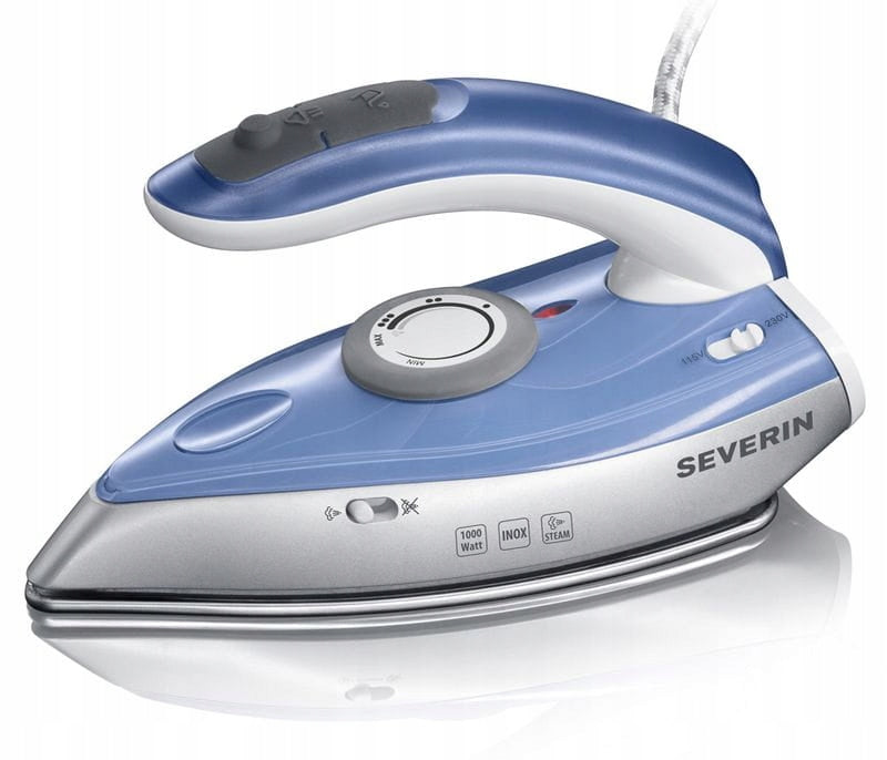 TRAVEL IRON 1000W PAIR 40G/MIN STEEL FOLDING HANDLE SEVERIN BA3234 Brand Severin