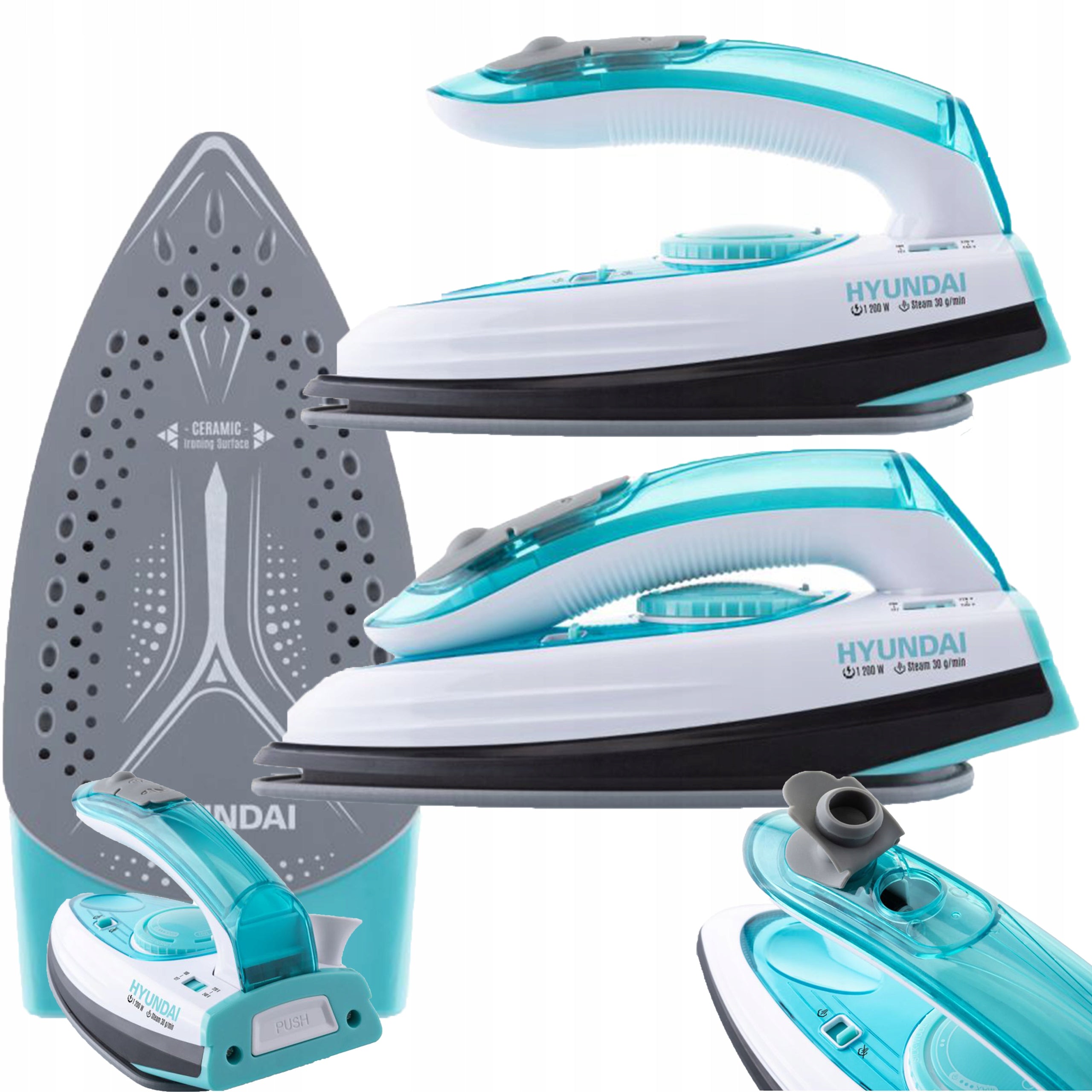 TRAVEL IRON CERAMIC FOLDING ADJUSTMENT °C 1200W HYUNDAI