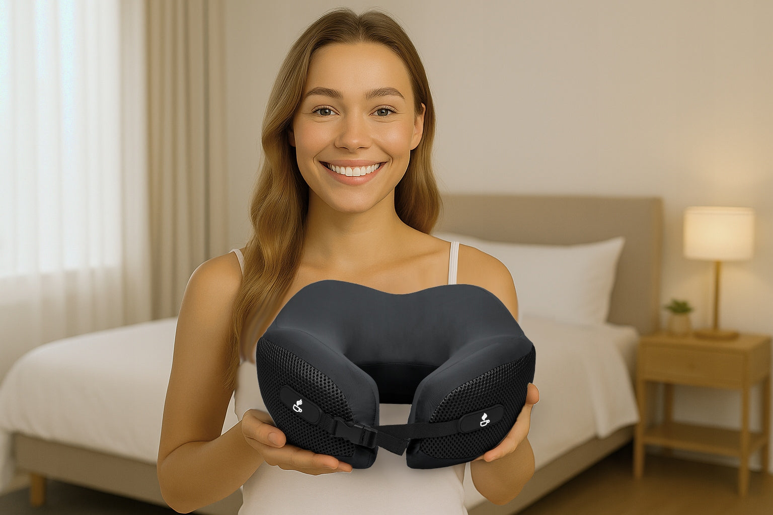 TRAVEL PILLOW TOURIST CROISSANT NECK FOR CAR AIRPLANE MEDI SLE Packaging status original