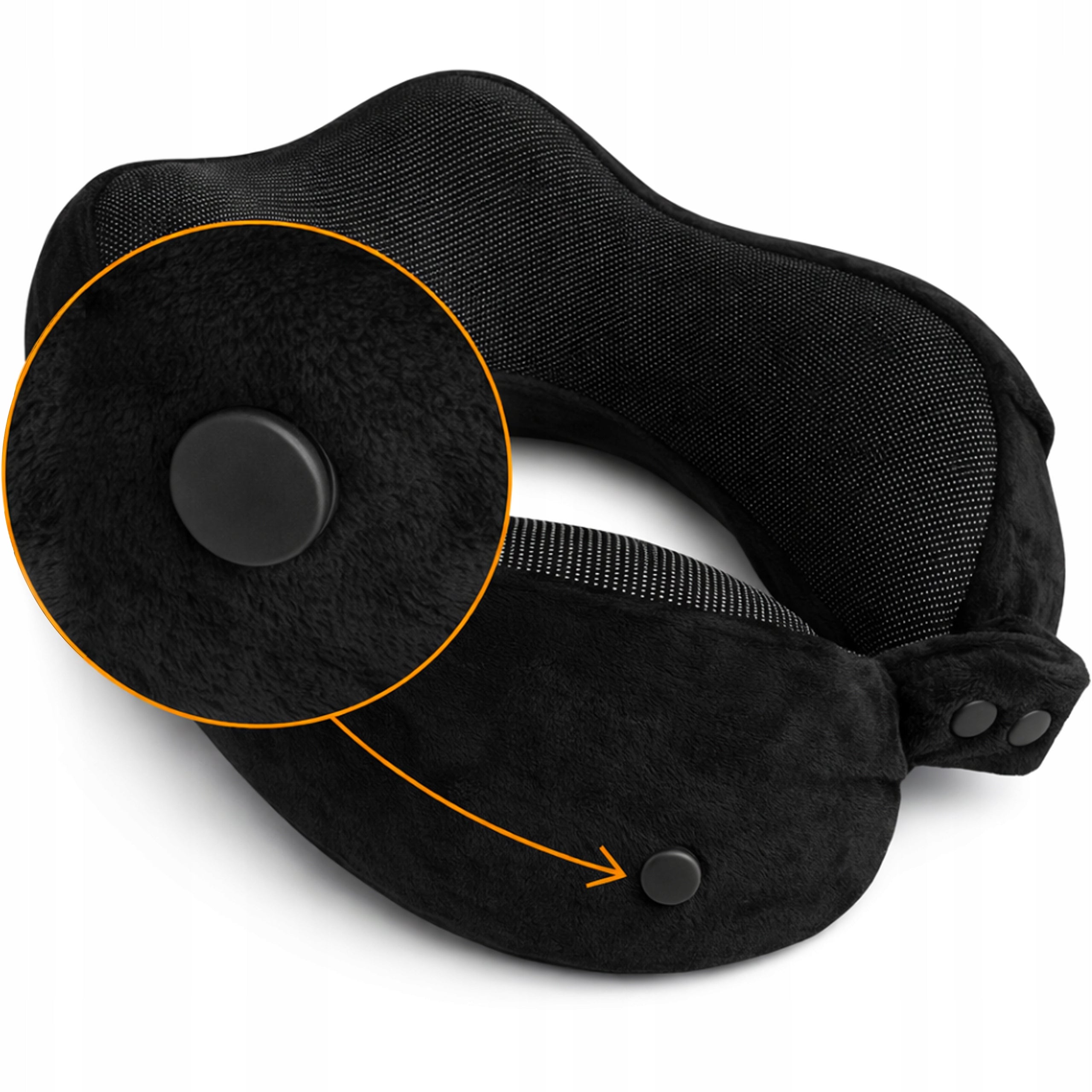 TRAVEL PILLOW TOURIST CROISSANT NECK HEADREST FOR CAR HEADBAND Manufacturer code PODUSZKA NA SZYJE DO AUTA SAMOLOTU CZARNA