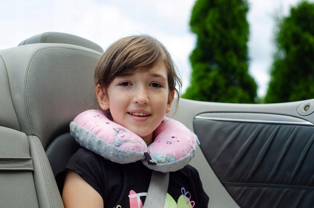 TRAVEL PILLOW TOURIST NECK CROISSANT FOR CHILDREN AIRPLANE CAR Packaging status original