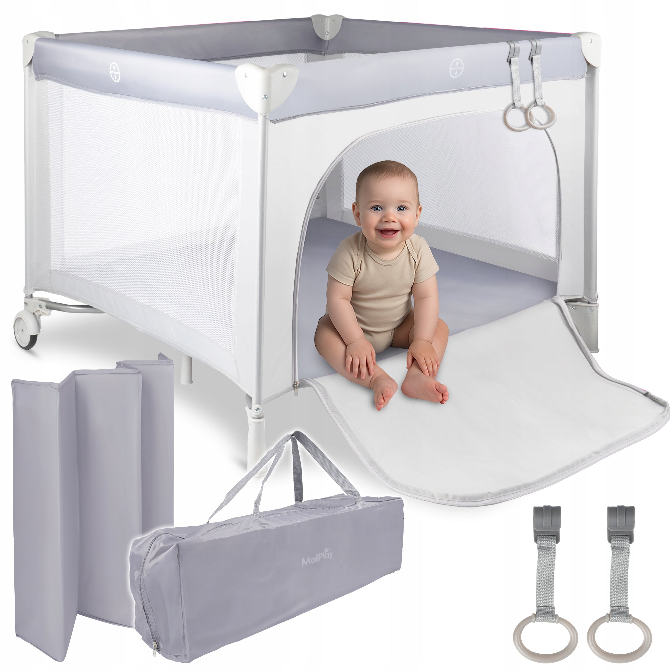 TRAVEL PLAYPEN TRAVEL COT FOR BABY FOLDING WITH MATTRESS BAG