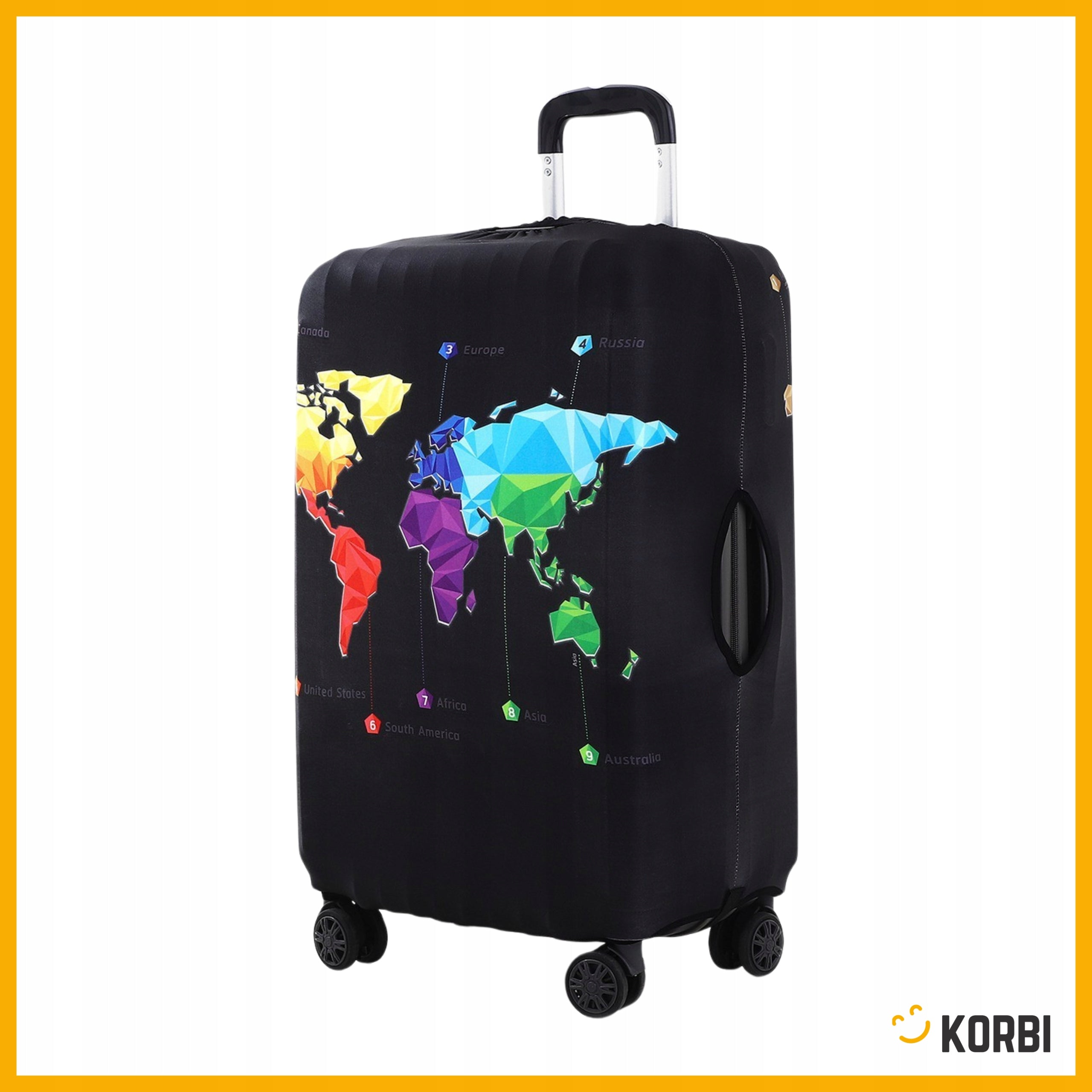 TRAVEL SUITCASE COVER PROTECTIVE LUGGAGE ELASTIC CASE LARGE MAP XL Packaging status original