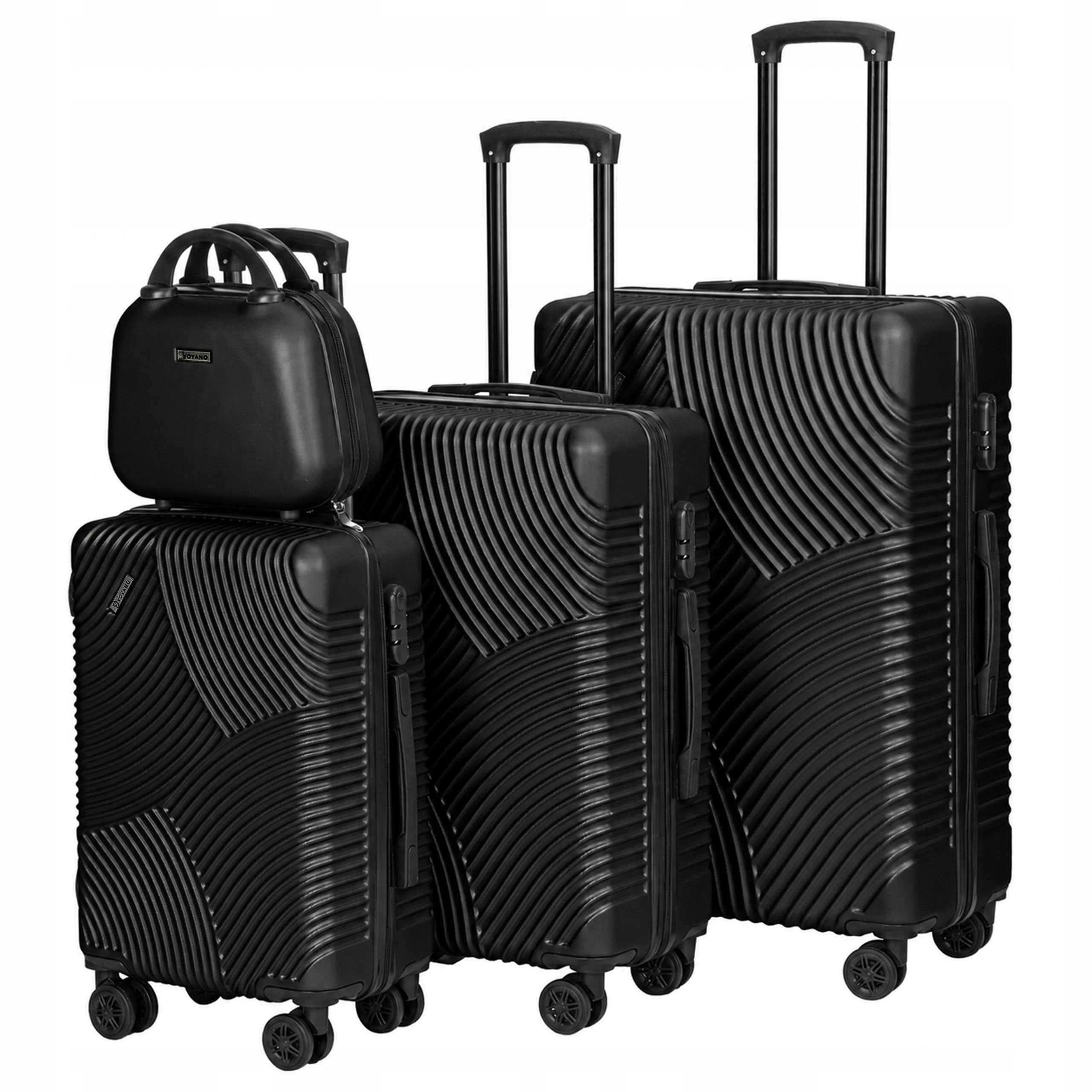 TRAVEL SUITCASES ON WHEELS SET LARGE MEDIUM CABIN CHEST 4in1 ABS