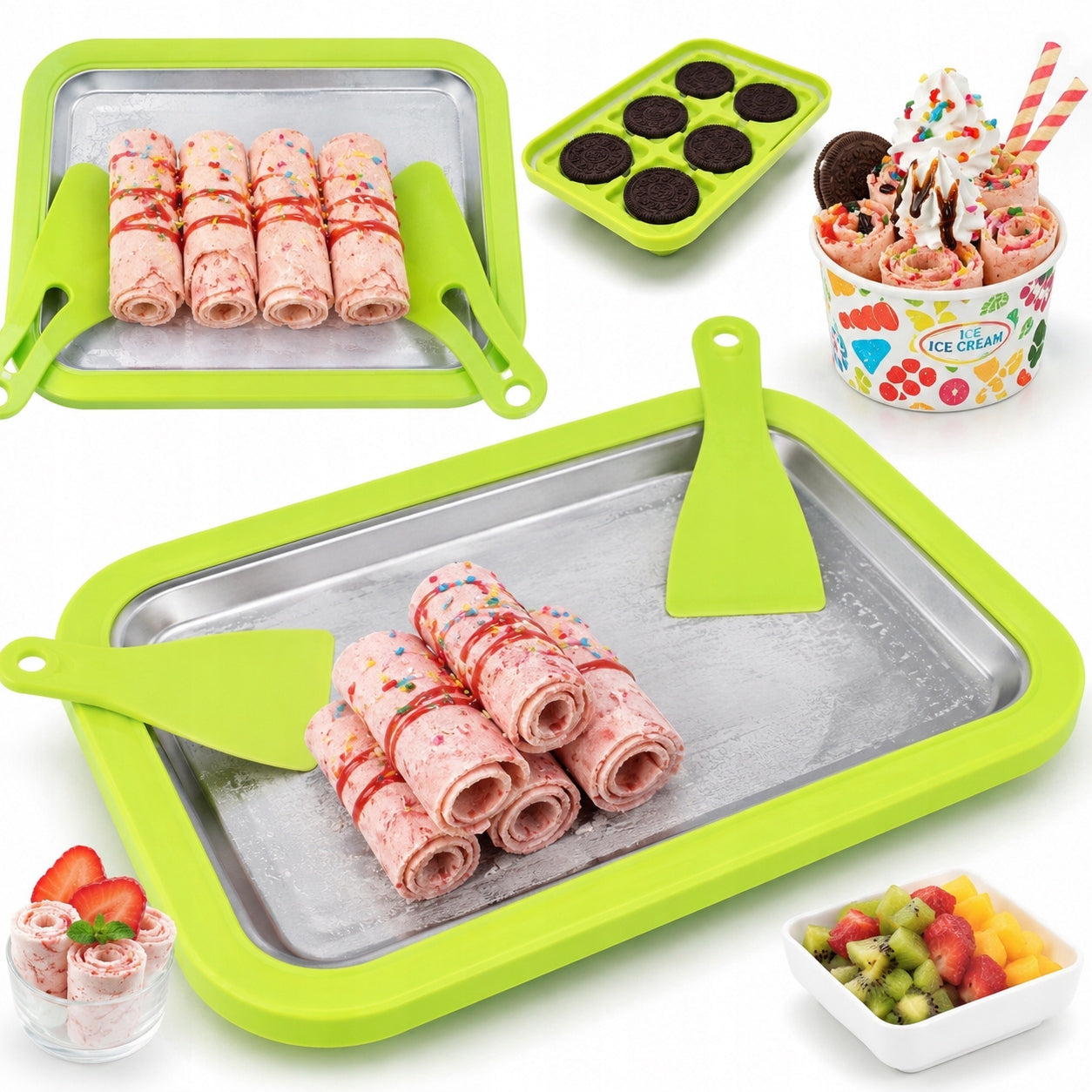 TRAY THAI ICE CREAM MAKER HOMEMADE MACHINE LARGE SIZE