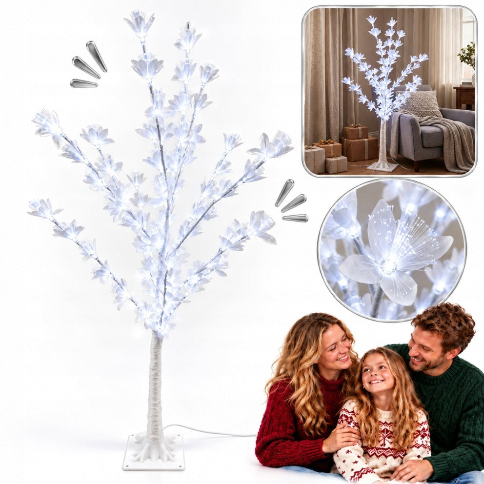 TREE LED FLOWER TREE 120CM COLD WHITE GLOWING CHRISTMAS FLOWERS