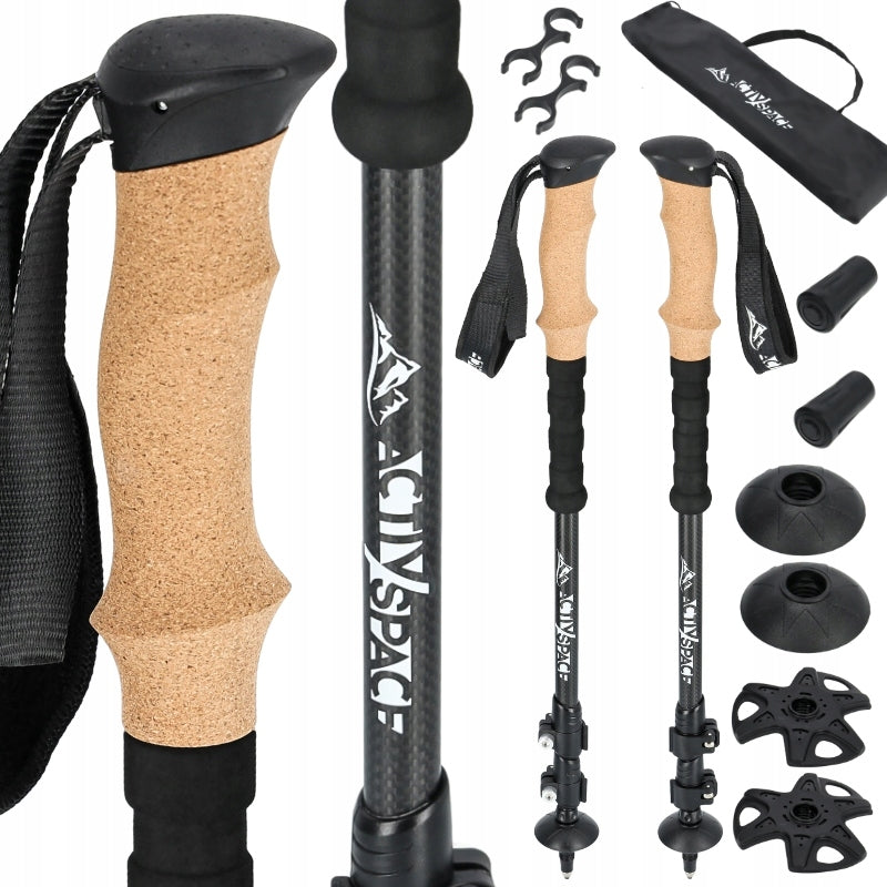 TREKKING POLES FOLDING CARBON NORDIC WALKING POLES CARBON FIBER LIGHT