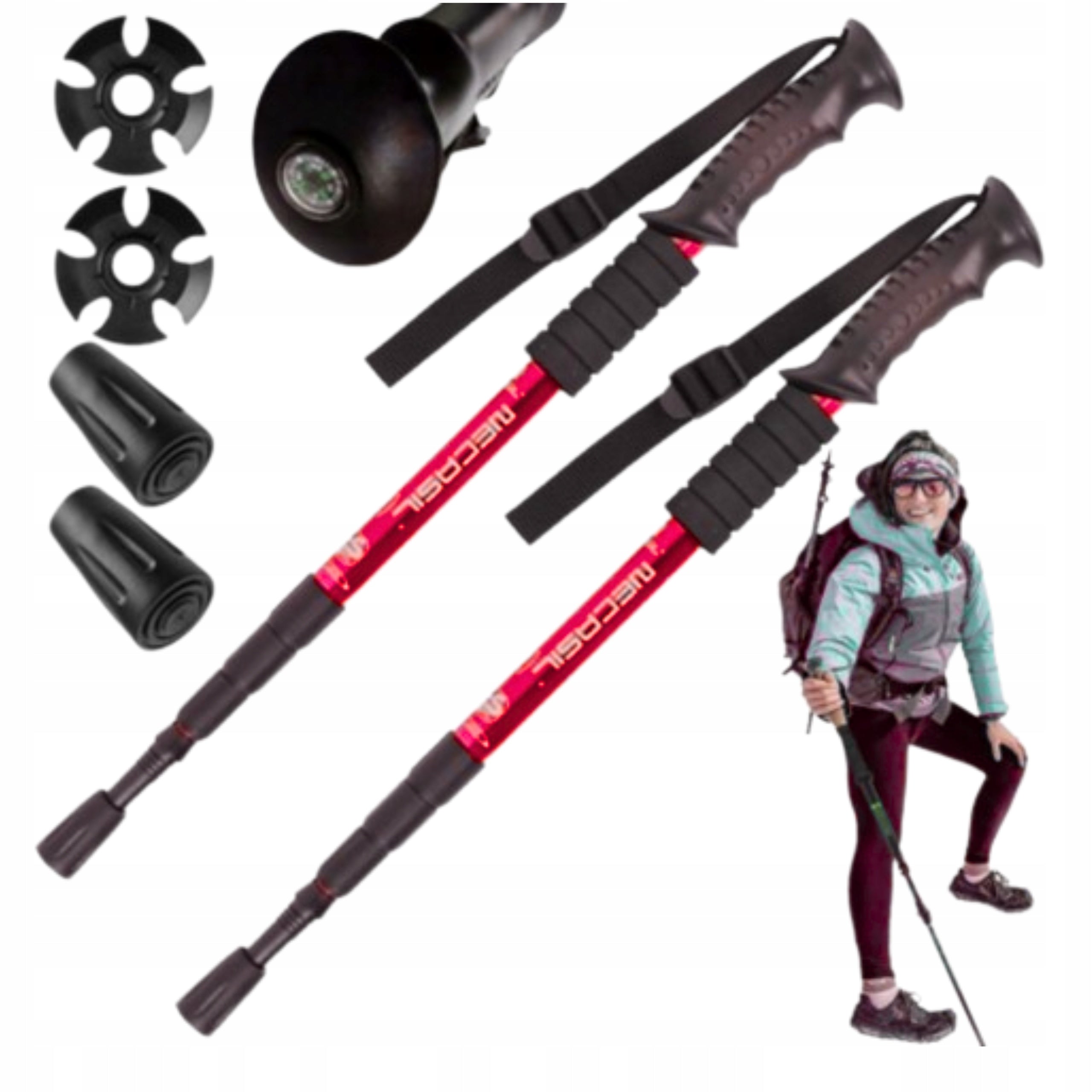 TREKKING POLES MOUNTAIN FOLDING NORDIC WALKING POLES TREKKING IN THE MOUNTAINS