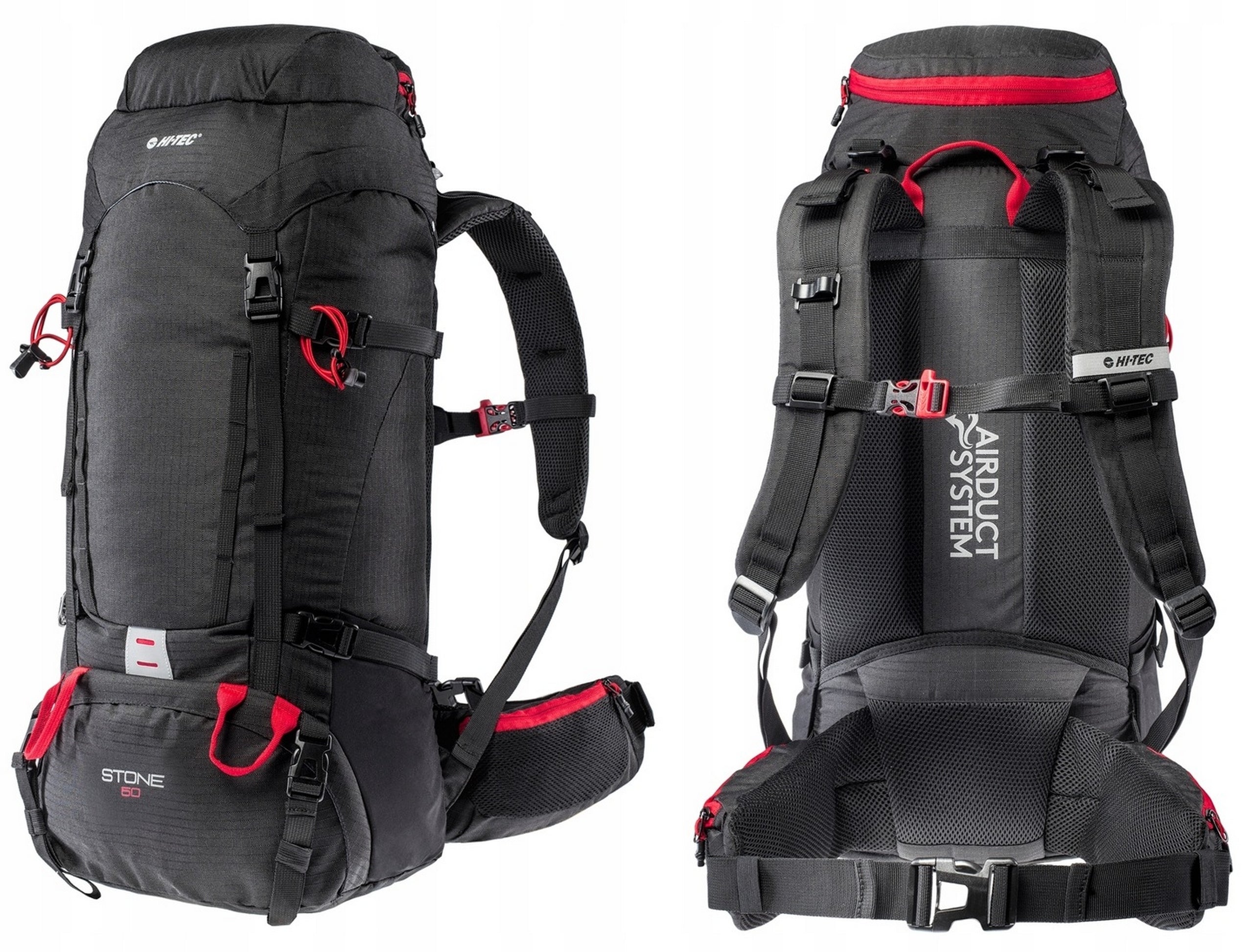 TREKKING SURVIVAL BACKPACK HI-TEC IN THE MOUNTAINS 50L ROOMY