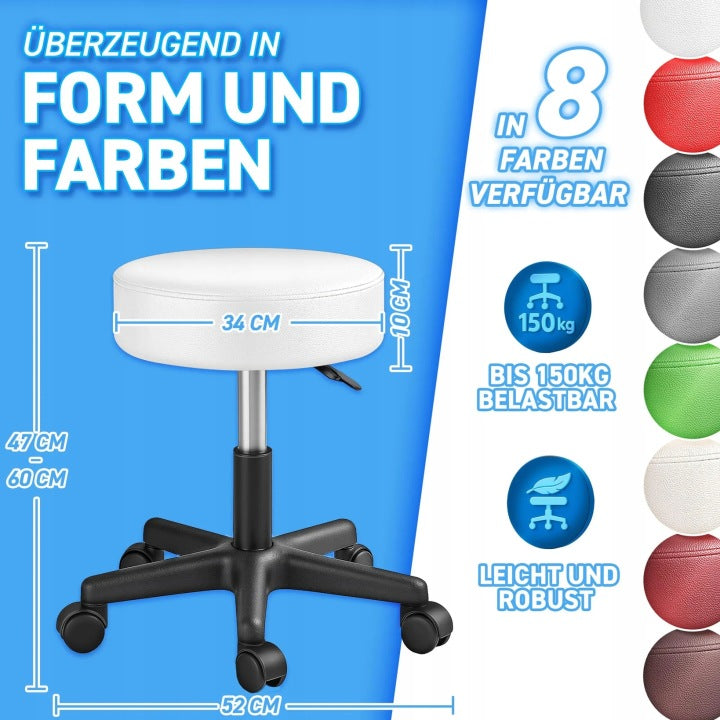 TRESKO swivel stool with height adjustment white 150 kg Brand no brand