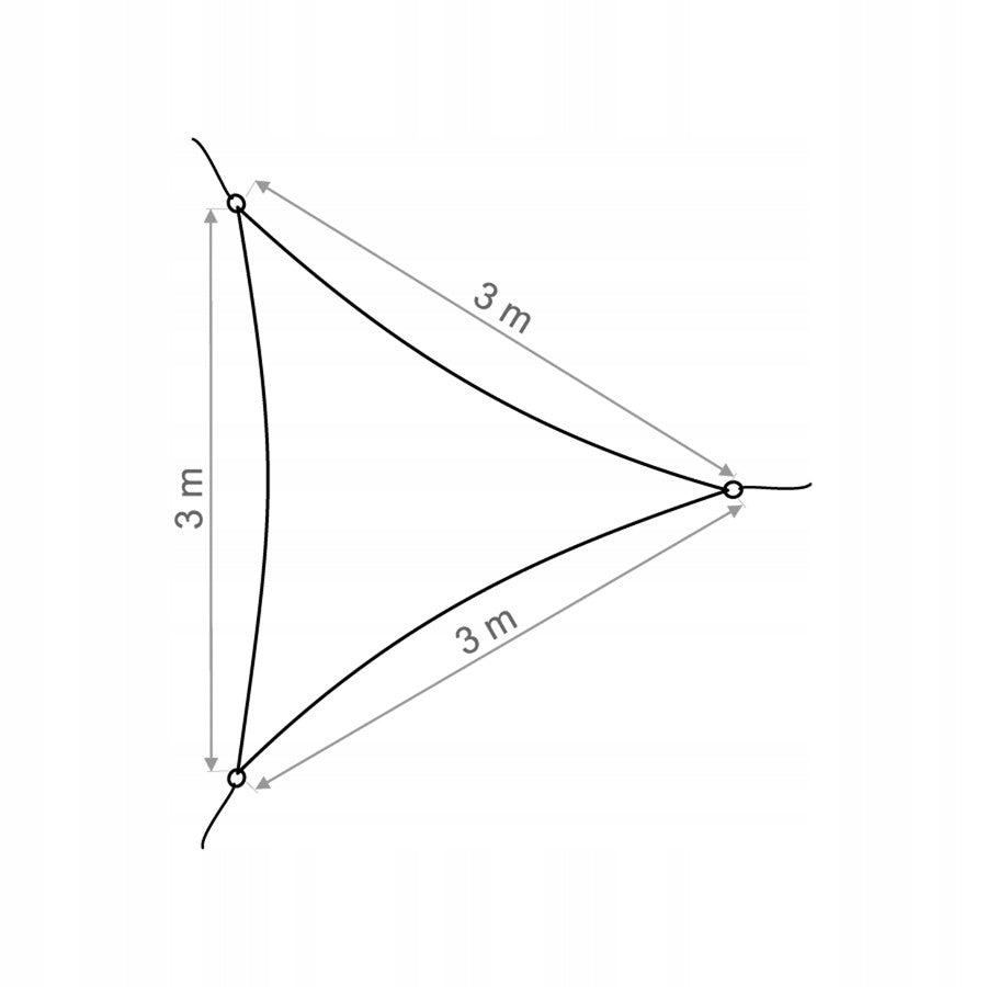 TRIANGULAR SUN SAIL 3X3 160G/M2 BALCONY GREY + BAG Packaging status original