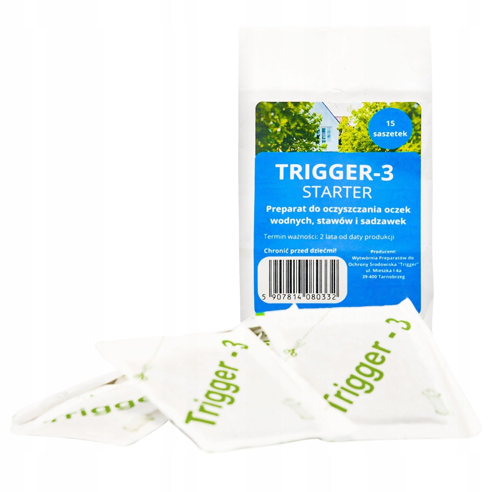 TRIGGER-3 STARTER Bacteria for pond Water Removes ALGAE MULE 15 sachets Packaging status original