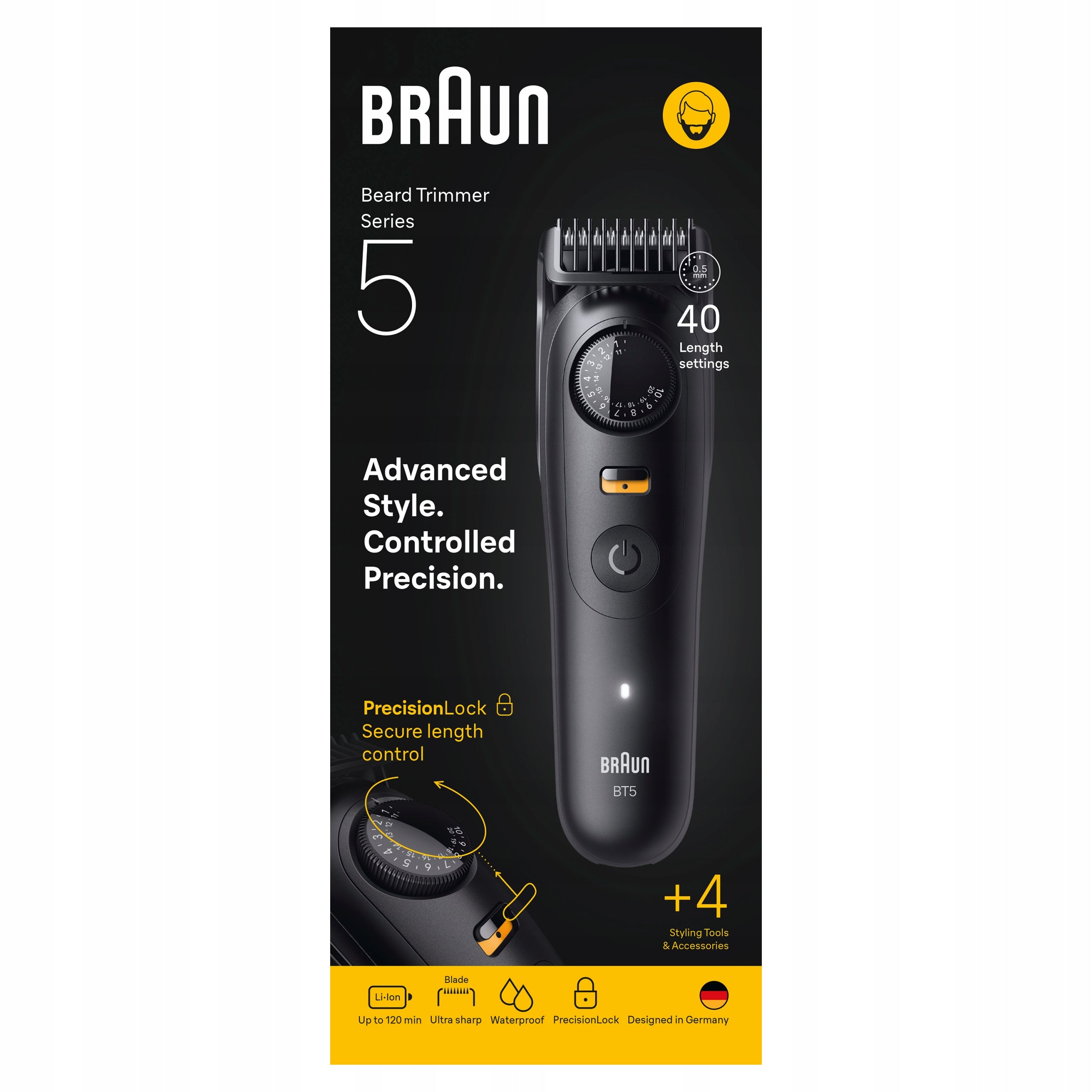 TRIMMER FOR MEN BRAUN SERIES 5 BT5520 BLACK NEW ORIGINAL Manufacturer code 8700216428422
