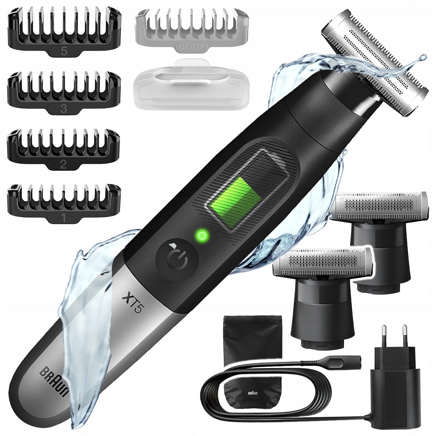TRIMMER HYBRID BODY BEARD SHAVER BRAUN XT5110 FLEX 4D 360°+ 2 BLADES