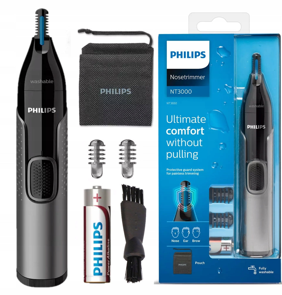 TRIMMER PHILIPS FOR NOSE EYEBROWS EARS PHILIPS SHAVER CASE CAP BATTERY 3 IN 1
