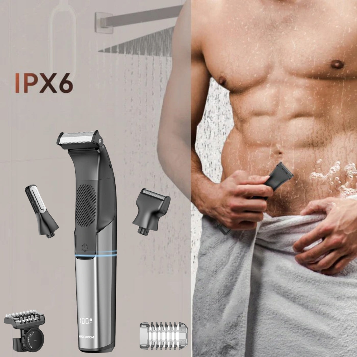 TRIMMER SHAVER MAXGROOM REPLACEABLE TIPS WATERPROOF RAZOR Packaging status original