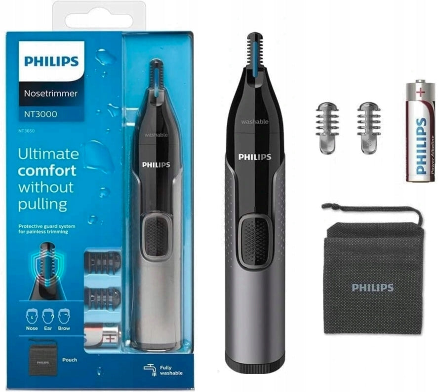 TRIMMER SHAVER PHILIPS FOR NOSE EYEBROWS EARS PHILIPS RAZOR + CASE Packaging status original