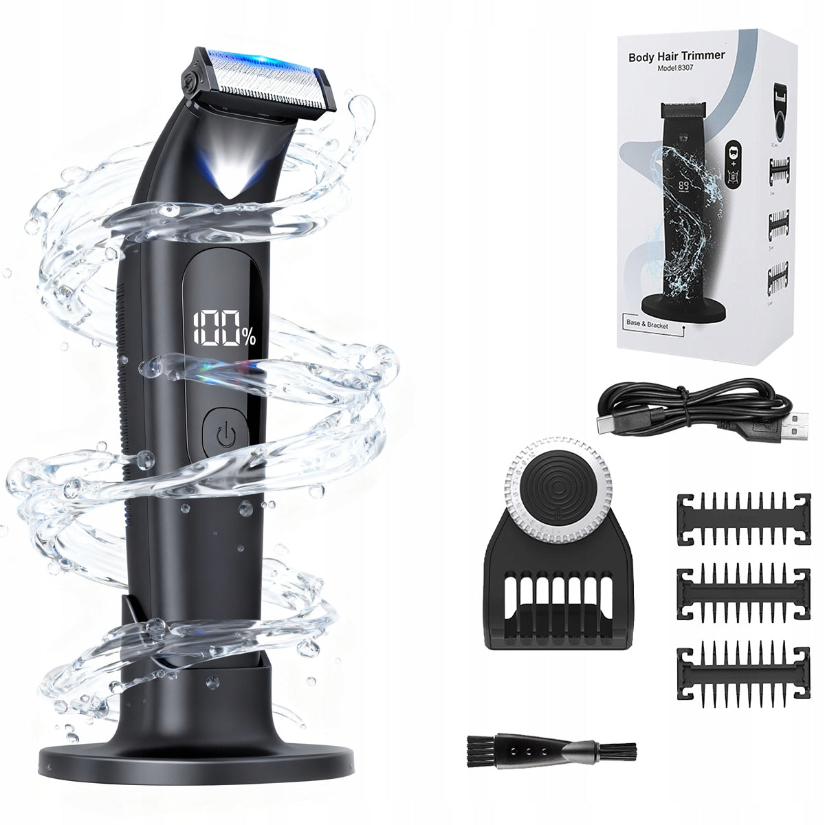 TRIMMER SHAVER SET FOR CUTTING BEARD HAIR NOSE EYEBROW CAPS