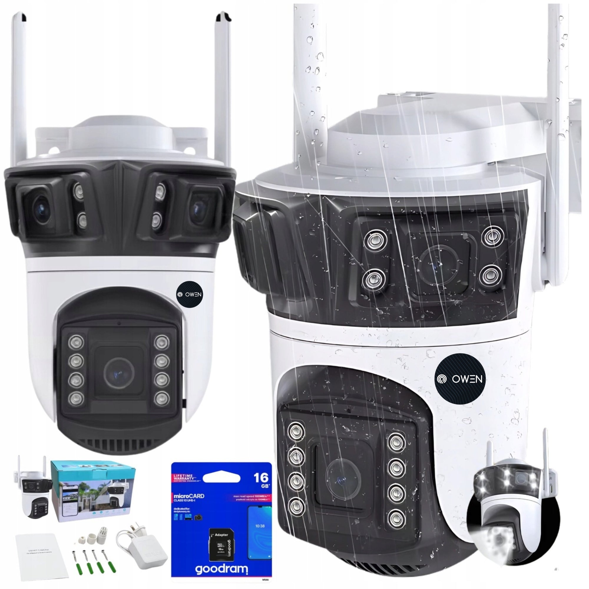 TRIPLE ROTATING WIFI IP CAMERA ICSEE 3in1 QHD CARD 6MP