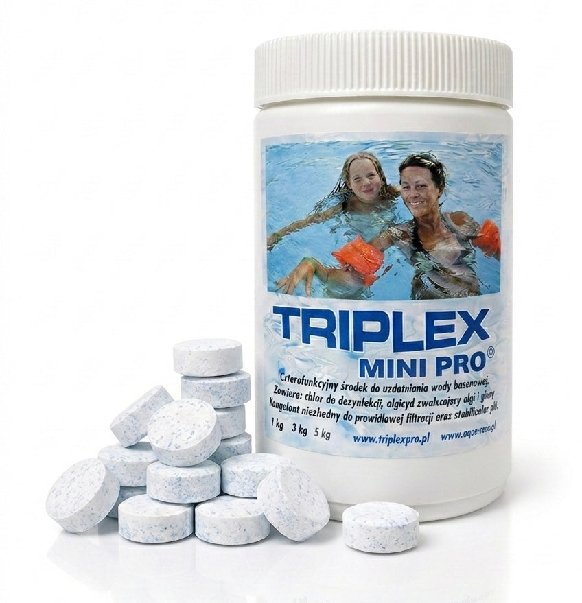 TRIPLEX PRO MINI 1 kg tablets POOL 4in1 CHLORINE ANTIALGAE