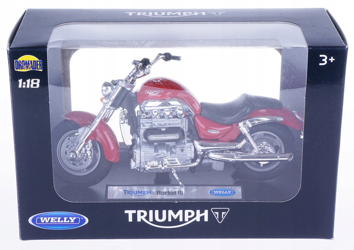 TRIUMPH ROCKET III MODEL METAL/PLASTIC WELLY 1:18 CHOPER Packaging status original