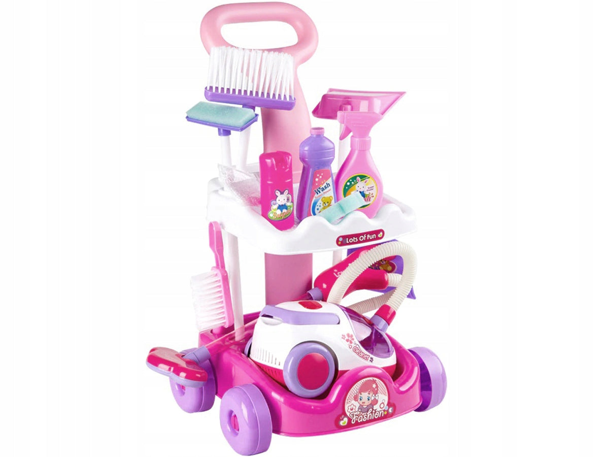 TROLLEY CLEANING KIT WITH VACUUM CLEANER SOUND MOP BRUSH FOR KIDS Brand MalPlay