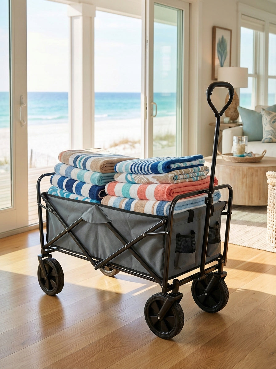 TROLLEY FC001 TRANSPORT FOLDING TOURIST GARDEN BEACH WAGON 100KG Manufacturer code IdealGarden