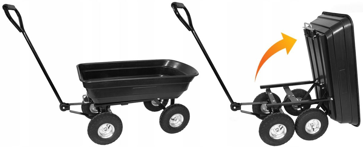 TROLLEY FOR GARDEN TRAILER WHEELBARROW DUMP TRUCK 75l Product weight with unit packaging 16 kg