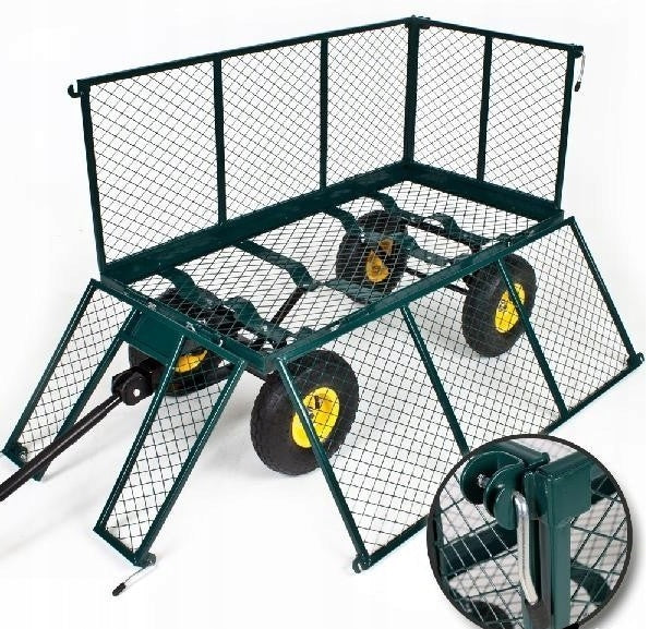 TROLLEY LARGE GARDEN TRANSPORT FOLDING 200L WHEELBARROW PUMPED WHEELS HIT Kind trolley