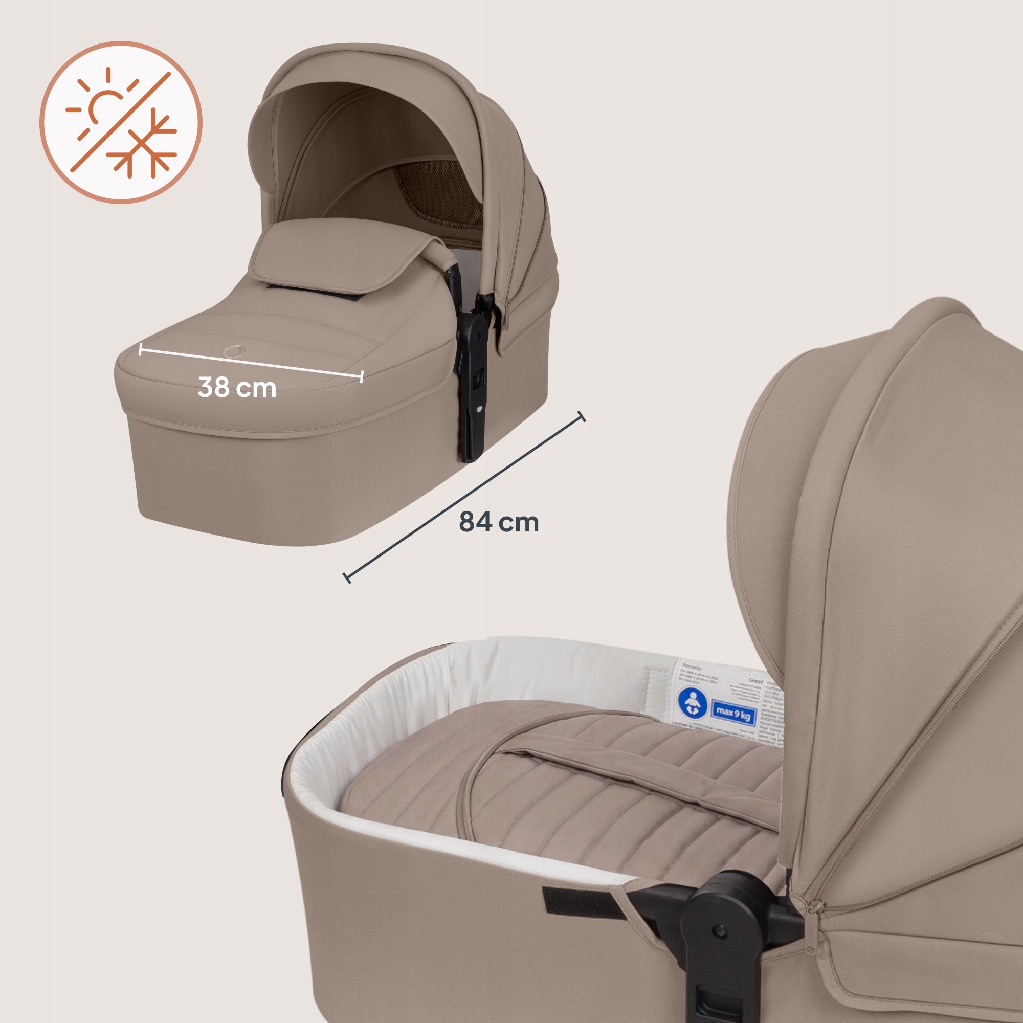 TROLLEY Multifunctional 3in1 Stroller Gondola Seat Accessories Lionelo Greet Packaging status original