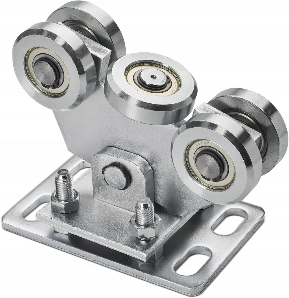 TROLLEYS SLIDING GATE TROLLEY 80x80 METAL ROLLERS FOR RAIL SET OF 600 KG Packaging status original