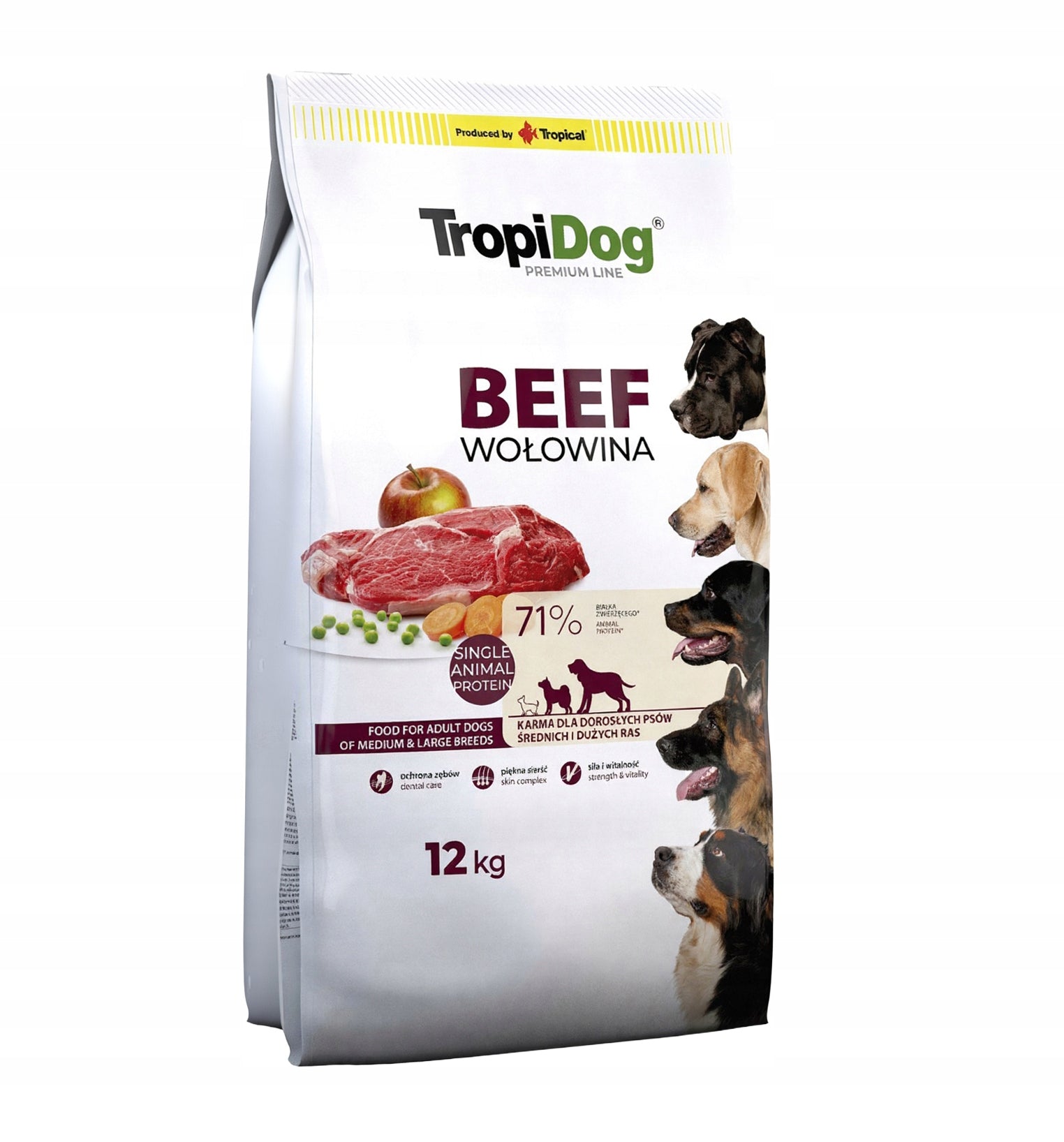 TROPIDOG Beef 12kg Adult Medium Large Breeds Medium and Large Adult Breeds