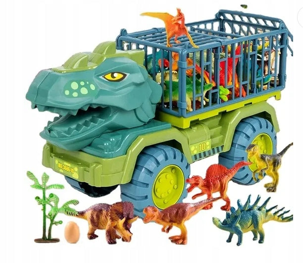 TRUCK DINOSAUR LARGE CAR T-REX TIR 15x DINOSAURS TRANSPORTER DINO