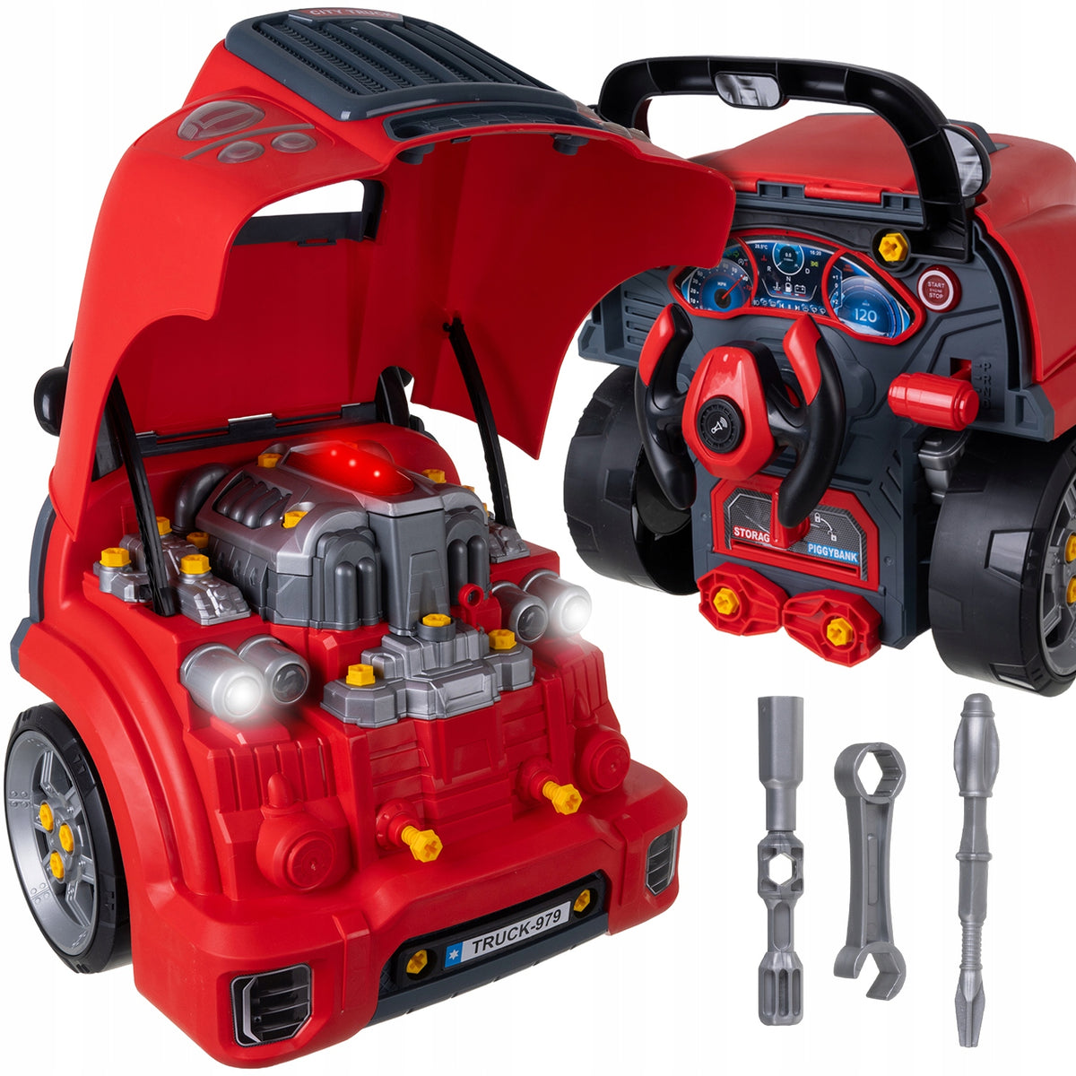 TRUCK FOR UNSCREWING REALISTIC PARTS ENGINE SET MECHANIC 59 EL Brand Kruzzel