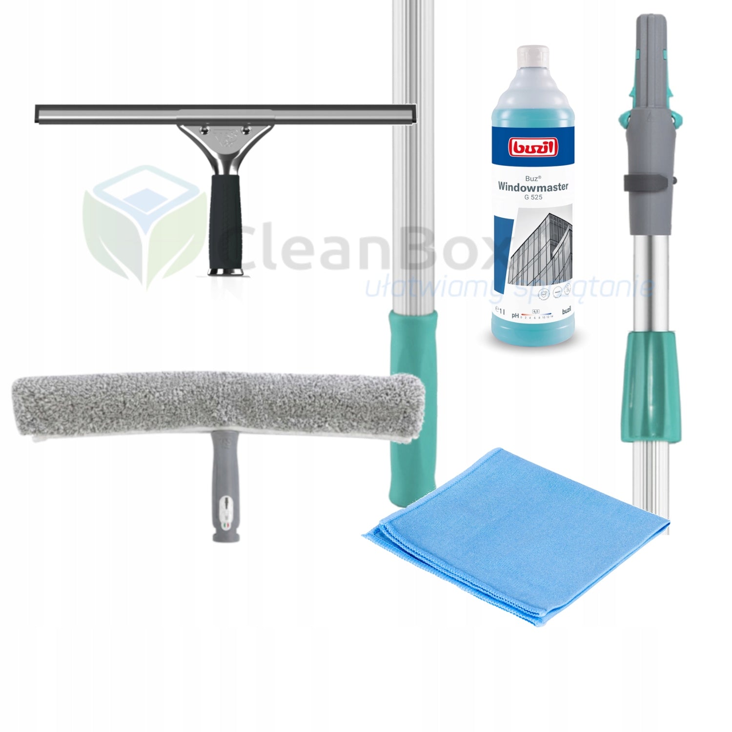 TTS PRO Window Cleaning Kit 35cm with Stick 3m 2x150cm