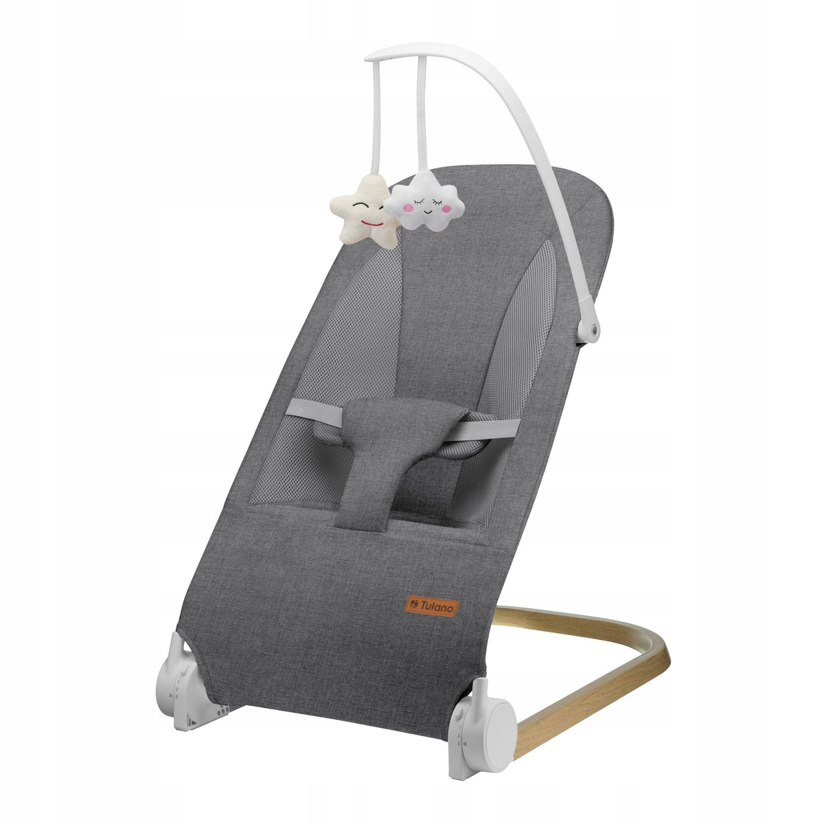 TULANO Baby lounger foldable adjustable with straps Moon 50 grey Brand TULANO