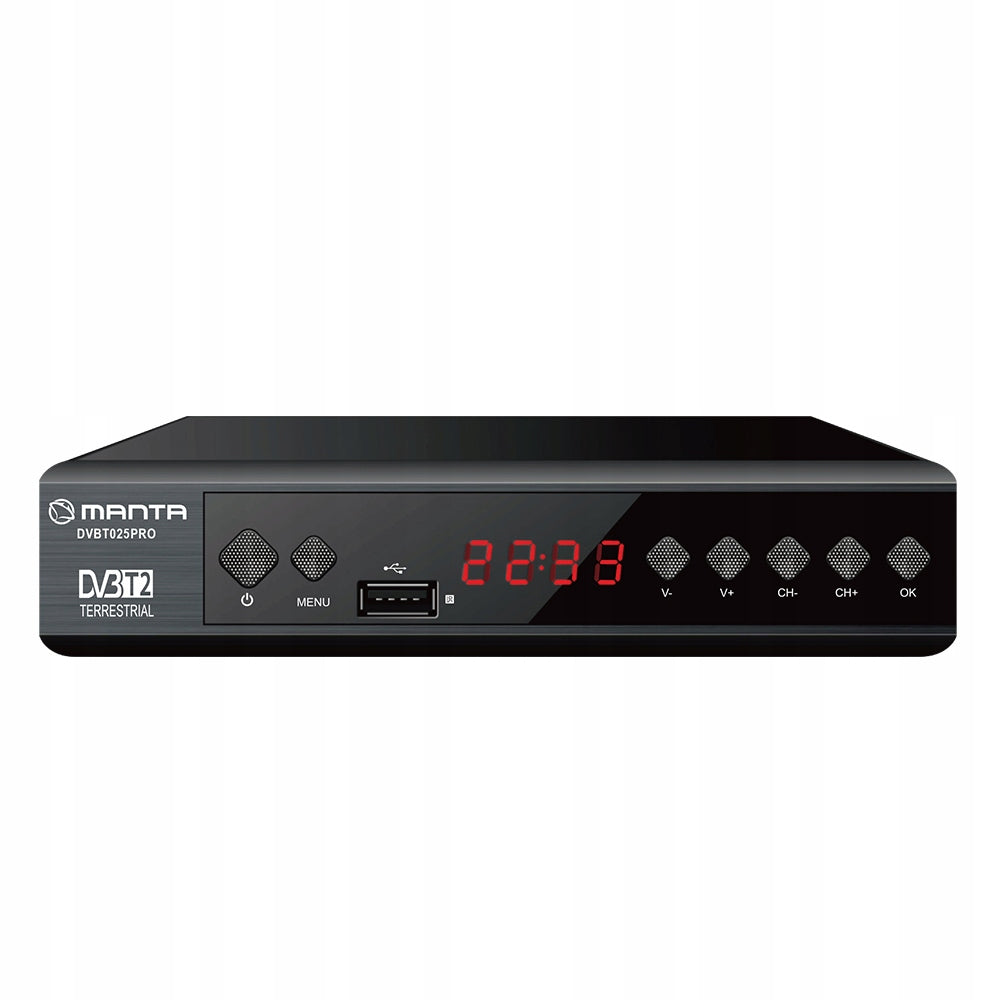 TUNER DECODER DVBT2 DVBT 2 TV TERRESTRIAL HEVC H.265 HDMI PVR EPG FULL HD USB Manufacturer code DVBT025PRO