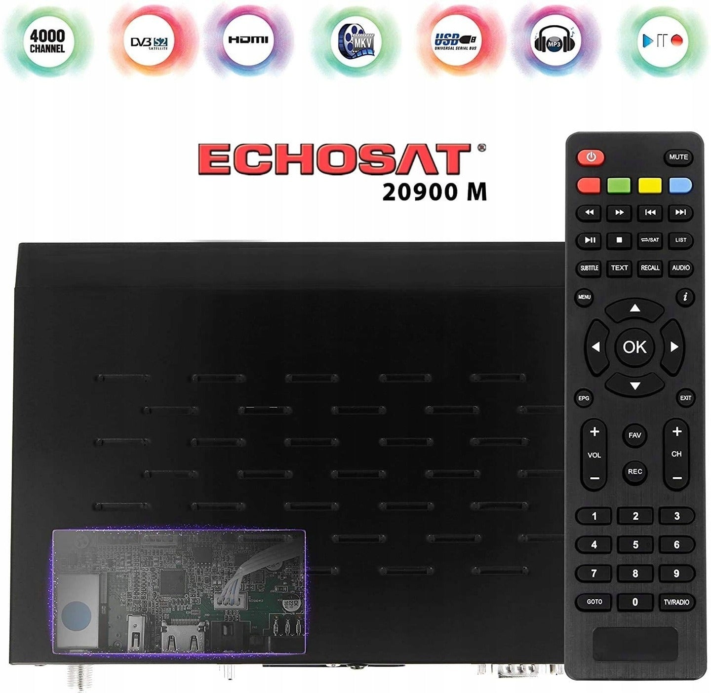 TUNER ECHOSAT 20900M DIGITAL SATELLITE RECEIVER TUNER DVB-S, DVB-S2 Brand Echosat