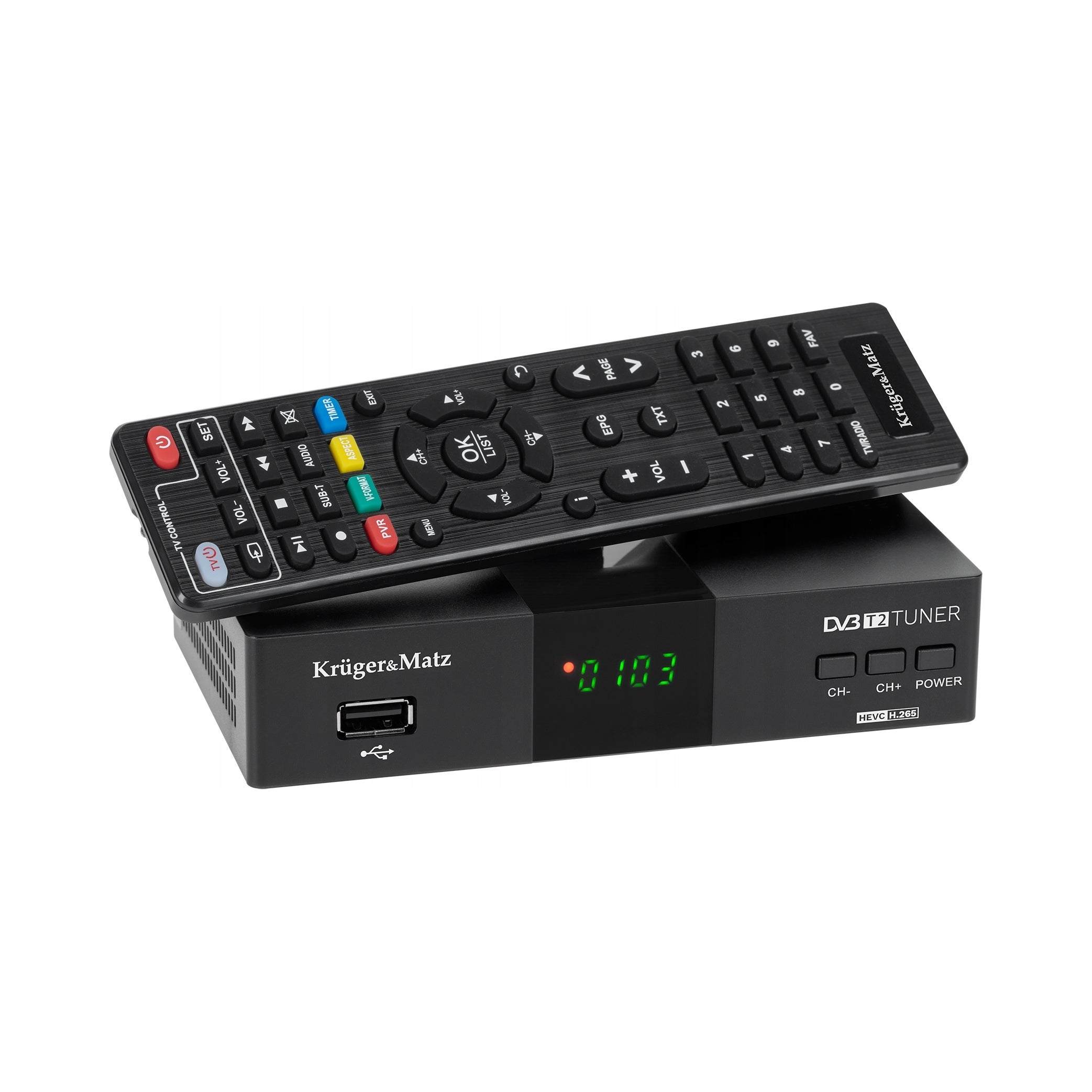TUNER SVB-T2 H.265 HEVC KRUGER&MATZ HDMI USB DECODER FOR TERRESTRIAL TELEVISION Manufacturer code KM0550D