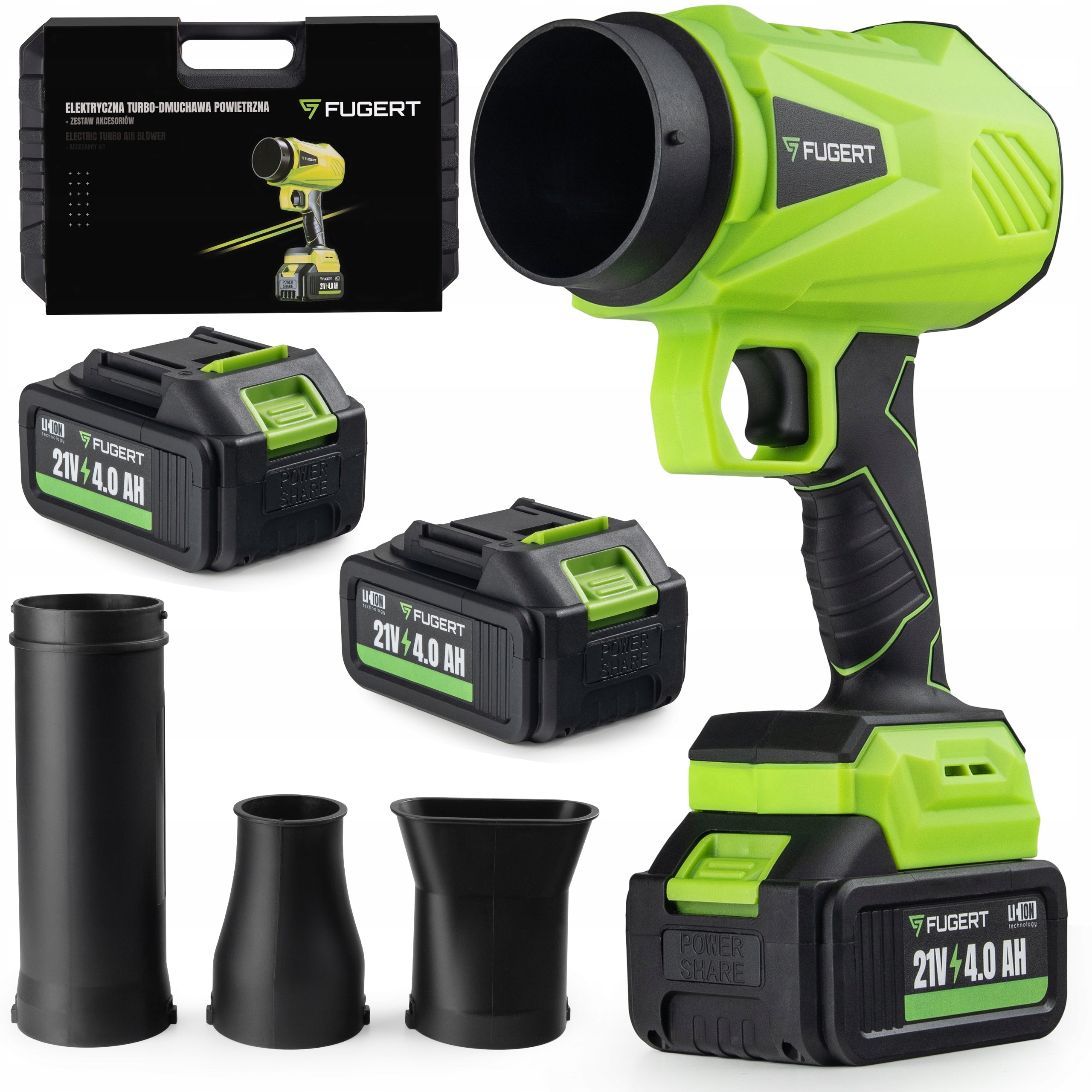 TURBO ELECTRIC BLOWER CORDLESS BRUSHLESS GARDEN 2X 21V