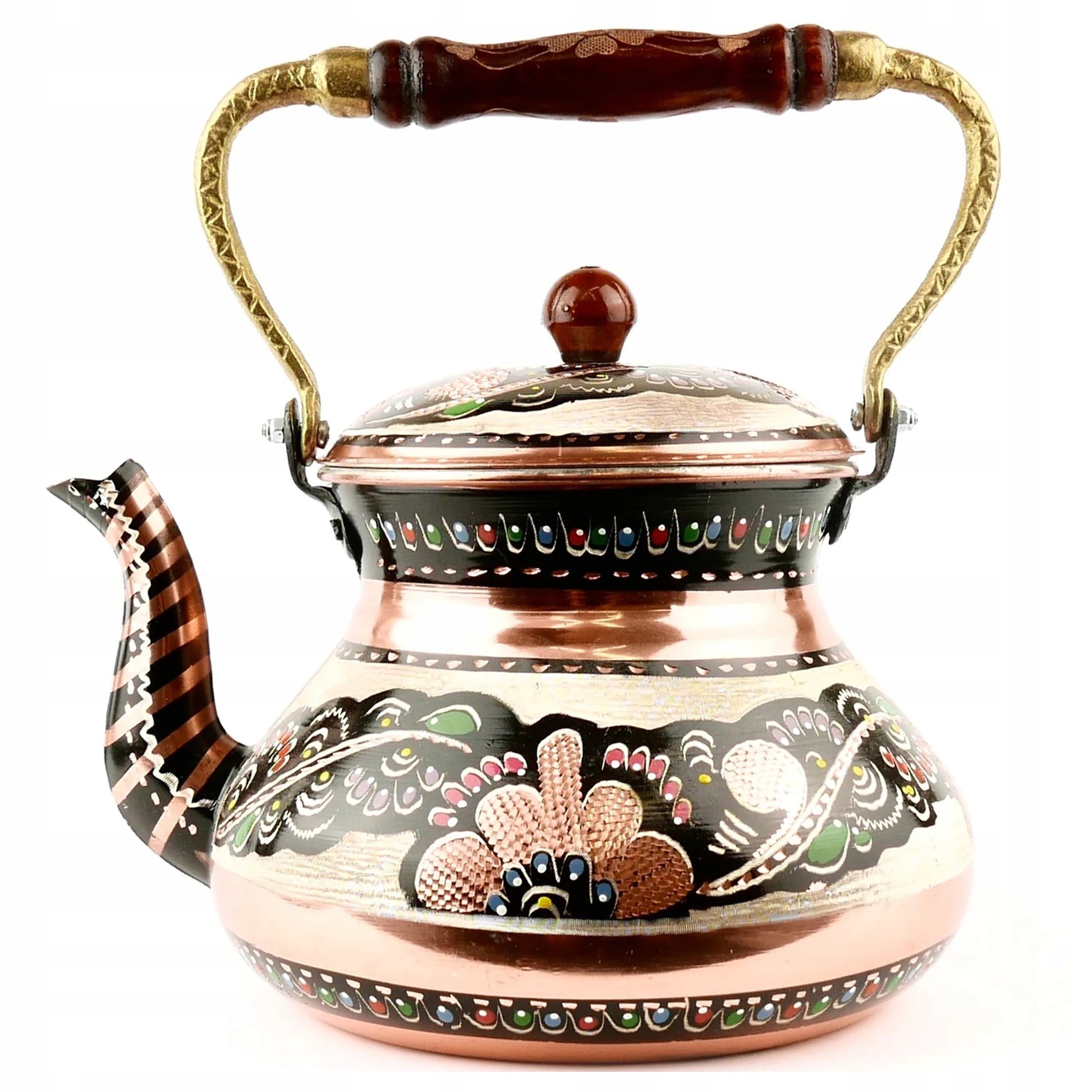 TURKISH COPPER KETTLE HAND DECORATED ELEGANT PREMIUM QUALITY BEAUTIFUL
