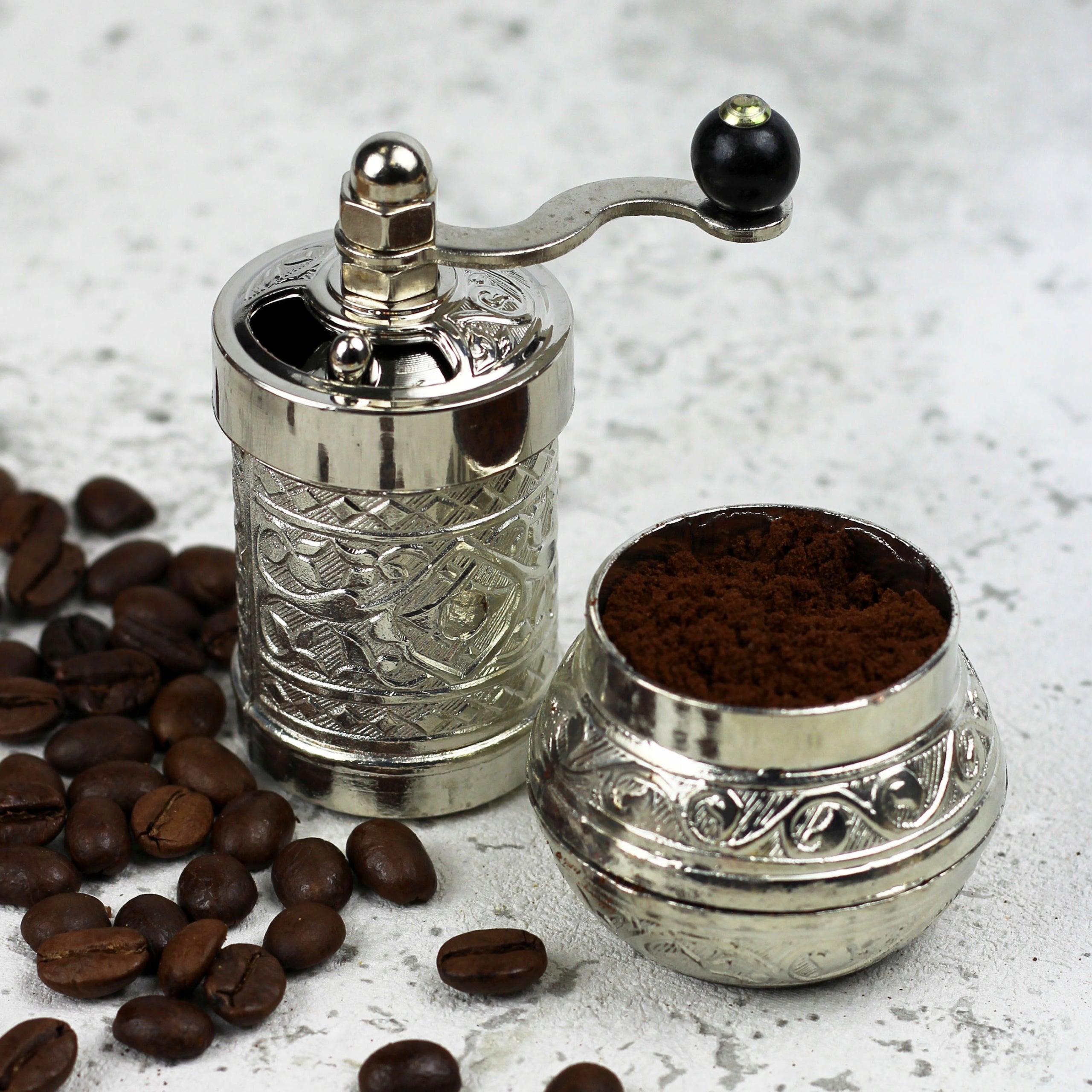TURKISH HAND GRINDER TRADITIONAL SILVER DECORATION Manufacturer code ACAR402SA